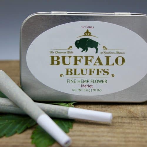 Large rectangular tin with two pre-rolled bluffs